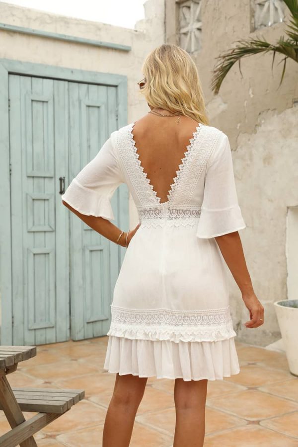 Robe Coupe Droite Dentelle <br> Femme Champêtre – Image 5