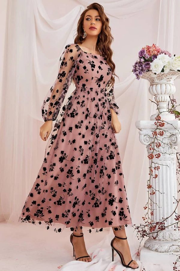 Robe Longue Champêtre <br> Rose – Image 4