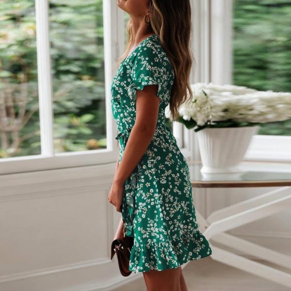 Robe Bohème Verte Plage – Image 2