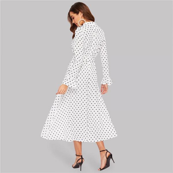 Robe Bohème Blanche <br/>Manche Longue – Image 2