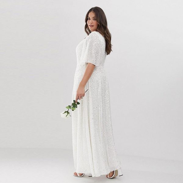 Robe Longue Bohème <br>Blanche Grande Taille – Image 2