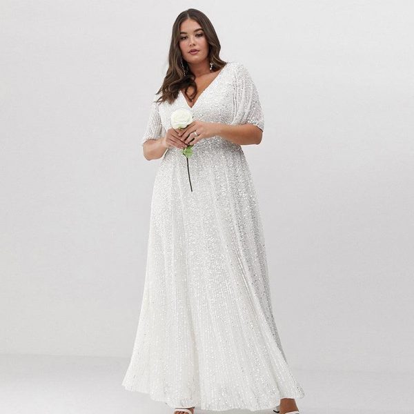 Robe Longue Bohème <br>Blanche Grande Taille – Image 4